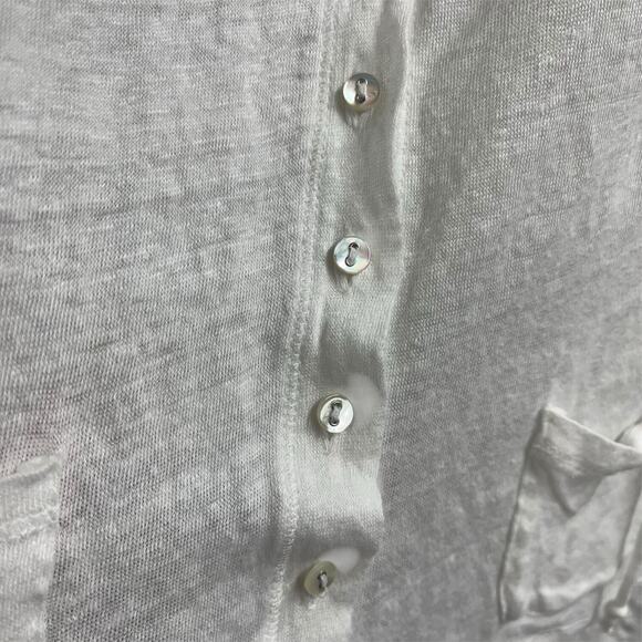 Majestic Paris White Linen Top Cardigan Size 2 Distressed - Picture 6 of 8